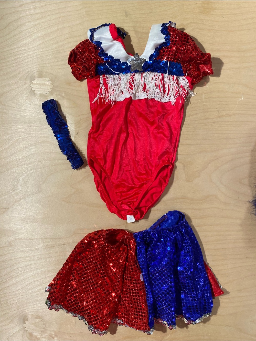 Fina 5219 Girls' Red & Blue Sequin Patriot Costume Set MC (RX)
